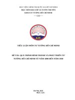 QUÁ TRÌNH HÌNH THÀNH VÀ PHÁT TRIỂN TƯ TƯỞNG HỒ CHÍ MINH TỪ NĂM 1890 ĐẾN NĂM 1930 TIỂU LUẬN 9Đ