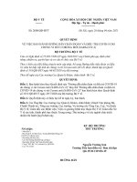 QĐ-BYT hướng dẫn chẩn đoán và điều trị COVID-19 do chủng vi rút Corona mới