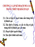 Bài giảng Quản trị trang thiết bị khách sạn: Chương 3  ĐH Thương Mại41332