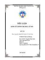 TIỂU LUẬN KINH TẾ CHÍNH TRỊ MÁC-LÊ NIN ĐỀ TÀI Thực trạng hội nhập kinh tế quốc tế ở Việt Nam nhập kinh tế quốc tế ở Việt Nam