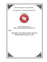 TIỂU LUẬN QUAN HỆ KINH TẾ QUỐC TẾ TÌM HIỂU VỀ SỰ PHÁT TRIỂN LĨNH VỰC  KINH TẾ ĐỐI NGOẠI CỦA MỸ