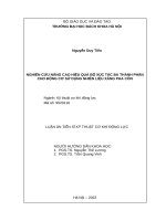 Luận án nghiên cứu nâng cao hiệu quả bộ xúc tác ba thành phần cho động cơ sử dụng nhiên liệu xăng pha cồn 