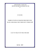 Nghiên cứu đề xuất phương pháp phân tích đa dư lượng hoạt chất BVTV trong chè918