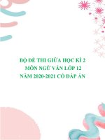 Bộ đề thi giữa học kì 2 môn Ngữ Văn lớp 12 năm 2020-2021 có đáp án