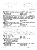 Đề KSCL ôn thi tốt nghiệp THPT năm 2022 môn GDCD có đáp án - Cụm trường THPT Thuận Thành