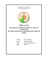 TIỂU LUẬN MÔN QUẢN TRỊ CHUỖI CUNG ỨNG