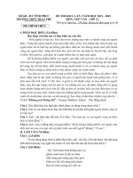 Đề KSCL ôn thi tốt nghiệp THPT năm 2022 môn Ngữ văn có đáp án - Trường THPT Trần Phú (Lần 1)