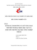 đánh giá ảnh hưởng của kỹ năng giao tiếp đối với hoạt động học tập của sinh viên Trường Đại học Công nghiệp Thành phố Hồ Chí Minh