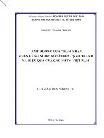Luận án Tiến sĩ Ảnh hưởng của thâm nhập ngân hàng nước ngoài đến cạnh tranh và hiệu quả của các ngân hàng thương mại Việt Nam