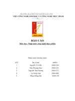 Báo cáo nhập môn công nghệ thực phẩm