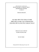 Tóm tắt dạy học môn vẽ kỹ thuật cơ khí theo tiếp cận học tập tự định hướng cho sinh viên ngành công nghệ kỹ thuật 