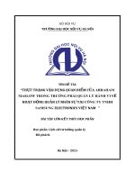 THỰC TRẠNG vận DỤNG QUAN điểm của ABRAHAM MASLOW TRONG TRƯỜNG PHÁI QUẢN lý HÀNH VI về HOẠT ĐỘNG QUẢN lý NHÂN sự tại CÔNG TY TNHH SAMSUNG ELECTRONICS VIỆT NAM