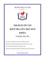 NỘI DUNG ÔN TẬP KIỂM TRA GIỮA HỌC KÌ II KHỐI 6 NĂM HỌC 2021- 2022