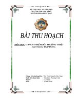 MÔN HỌC  TRÁCH NHIỆM BỒI THƯỜNG THIỆT HẠI NGOÀI HỢP ĐỒNG