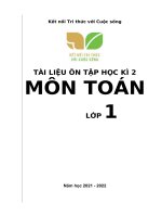ĐỀ ôn tập TOÁN lớp 1 học kì 2 kết nối TRI THỨC năm 2022 