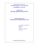 TIỂU LUẬN KẾT THÚC HỌC PHẦN MÔN DÂN SỰ TÊN ĐỀ TÀI TIỂU LUẬN Áp dụng tập quán trong pháp luật dân sự Việt Nam