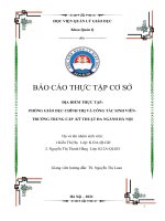 BÁO CÁO THỰC TẬP CƠ SỞ (NGÀNH QUẢN LÝ GIÁO DỤC) TẠI PHÒNG GIÁO DỤC CHÍNH TRỊ VÀ CÔNG TÁC SINH VIÊN TRƯỜNG TRUNG CẤP  KỸ THUẬT ĐA NGÀNH HÀ NỘI