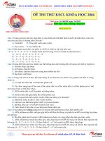 Đề thi thử KSCL môn sinh 2004 thầy trương công kiên 