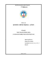 TIỂU LUẬN KINH TẾ CHÍNH TRỊ MÁC – LÊNIN Đề tài số 1 THỰC TRẠNG CỔ PHẦN HÓA CÁC DOANH NGHIỆP NHÀ NƯỚC Ở VIỆT NAM