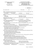 Đề thi thử tốt nghiệp THPT năm 2022 môn Lịch sử có đáp án - Trường THPT Lý Thường Kiệt