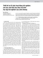 Thiết kế và tổ chức hoạt động trải nghiệm cho học sinh tiểu học theo mô hình học tập trải nghiệm của John Deway