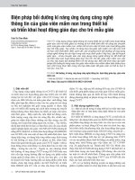 Biện pháp bồi dưỡng kĩ năng ứng dụng công nghệ thông tin của giáo viên mầm non trong thiết kế và triển khai hoạt động giáo dục cho trẻ mẫu giáo