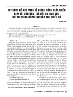 Tư tưởng Hồ Chí Minh về chính sách phát triển kinh tế, văn hóa   xã hội và giáo dục đối với vùng đồng bào dân tộc thiểu số