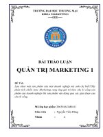 Lựa chọn một sản phẩm của một doanh nghiệp mà anh chị biết.Hãy phân tích chiến lược Marketing cung ứng giá trị theo chu kì sống sản phẩm của doanh nghiệp khi sản phẩm vận động qua các giai đoạn của chu kì sống