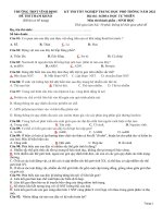 Đề thi thử tốt nghiệp THPT năm 2022 môn Sinh học có đáp án - Trường THPT Vĩnh Định