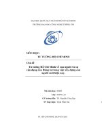 Tư tưởng hồ chí minh về con người và sự vận dụng của đảng ta trong việc xây dựng con người mới hiện nay  