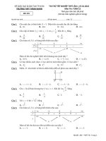 Đề thi thử tốt nghiệp THPT năm 2022 môn Toán - Trường THPT Thành Nhân (Lần 1)