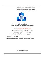 BÀI tập lớn 1 môn hóa học hóa SINH THỰC PHẨM đề tài lipid động vật trên cạn 