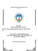 Tiểu luận kinh tế chính trị mác LÊNIN đề tài thực trạng hội nhập kinh tế quốc tế ở việt nam hiện nay 