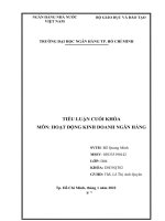 TIỂU LUẬN CUỐI KHÓA môn HOẠT ĐỘNG KINH DOANH NGÂN HÀNG ở tình huống của chú hùng với dữ kiện đề bài cho không chi tiết cụ thể lắm nên khó có thể dự đoán mong muốn của chú 