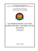 Giáo trình Bảo dưỡng và sửa chữa hệ thống bôi trơn và hệ thống làm mát (Nghề: Công nghệ ô tô - Trung cấp) - Trường CĐ nghề Việt Nam - Hàn Quốc thành phố Hà Nội