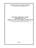 CHƯƠNG TRÌNH DẠY NGHỀ  TRÌNH ĐỘ SƠ CẤP NGHỀ: SỬA CHỮA QUẠT, ĐỘNG CƠ ĐIỆN ỔN ÁP