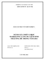 ĐÁNH GIÁ CHIẾN lƣợc MARKETING LÀNG DU LỊCH SINH THÁI ÔNG đề TRONG năm 2021 
