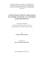 A study on efl student perceptions of learner autonomy at a university in ho chi minh city 