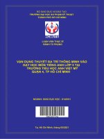 (Luận văn thạc sĩ) vận dụng thuyết đa trí thông minh vào dạy học môn tiếng anh lớp 5 tại trường tiểu học anh việt mỹ, quận 4, TP  hồ chí minh 