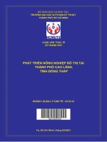 (Luận văn thạc sĩ) phát triển nông nghiệp đô thị tại thành phố cao lãnh, tỉnh đồng tháp 