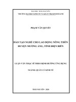 (Luận văn thạc sĩ) Đào tạo nghề cho lao động nông thôn huyện Mường Ảng, tỉnh Điện Biên