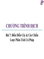 CHƯƠNG TRÌNH DỊCH Bài 7: Biểu Diễn Cây & Các Chiến Lược Phân Tích Cú Pháp