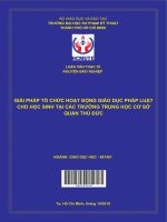 (Luận văn thạc sĩ) giải pháp tổ chức hoạt động giáo dục pháp luật cho học sinh tại các trường trung học cơ sở quận thủ đức 