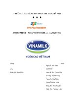 ASSIGNMENT – NHẬP môn DIGITAL MARKETING công ty cổ phần sữa việt nam  