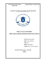 TIỂU LUẬN CUỐI KHÓA môn HOẠT ĐỘNG KINH DOANH NGÂN HÀNG ở tình huống của chú hùng với dữ kiện đề bài cho không chi tiết cụ thể lắm nên khó có thể dự đoán mong muốn của chú 