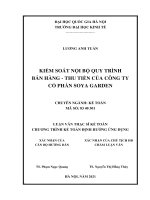 Kiểm soát nội bộ quy trình bán hàng   thu tiền của công ty cổ phần soya garden 