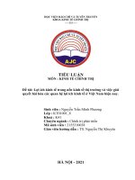 Lợi ích kinh tế trong nền kinh tế thị trường và việc giải quyết hài hòa các quan hệ lợi ích kinh tế ở việt nam hiện nay