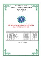 THẢO LUẬN bộ môn LUẬT NGÂN HÀNG BUỔI THẢO LUẬN THỨ HAI một người nước ngoài có được thành lập ngân hàng tại việt nam 