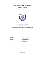 BÀI TẬP LỚN CUỐI KỲ HỌC PHẦN ĐỊA CHÍNH TRỊ VIỆT NAM