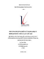 PHƯƠNG PHÁP NGHIÊN CỨU KHOA HỌC TRONG KINH TẾ - TIỂU LUẬN GIỮA KÌ ĐỀ TÀI: Các yếu tố ảnh hưởng đến hài lòng sinh viên chất lượng đào tạo chuyên ngành Kế Toán trường Đại học Thăng Long